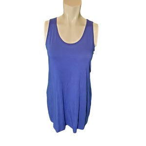 Comfy USA Blue Jersey Modal Tank Dress Mini Dress Shift Dress Sz M NEW